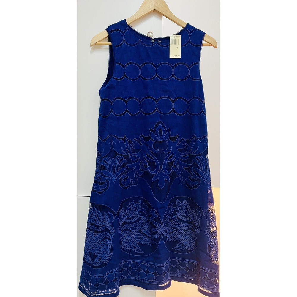 NWT Max Studio Women Moro Blue Casual Dress Size Small $128